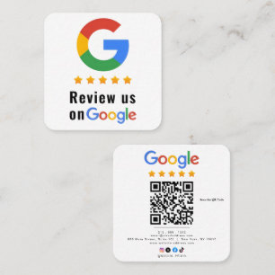 Carte De Visite Carré Évaluer Google Avis QR Code Évaluations Google