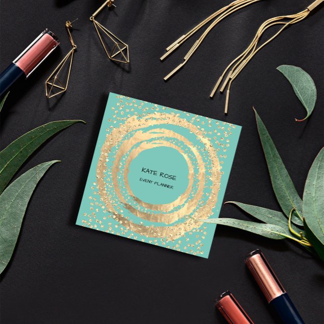 Carte De Visite Carré Event Planner Music Media Fashion Blogger Mint (Event Planner Music Media Fashion Blogger Mint Square Business Card)