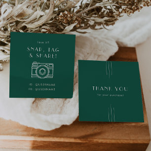 Carte De Visite Carré EVERLY Emerald Remerciement sur les Médias Sociaux