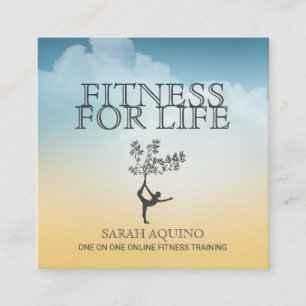 Carte De Visite Carré Exercice d'entraîneur de conditionnement physique