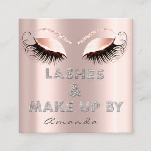 Carte De Visite Carré Extension Lashes Par Diamond Script Rose Parties s