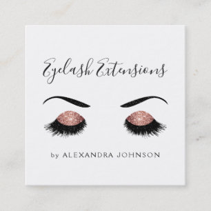 Carte De Visite Carré Extension scintillante de cil de parties