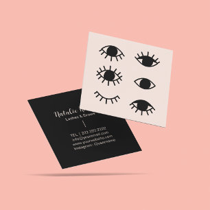 Carte De Visite Carré Eyelashes minimaliste Extensions Salon de beauté G