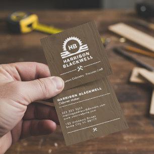 Carte De Visite Carré Fabricant de Meubles en Bois Sombre Professionnel