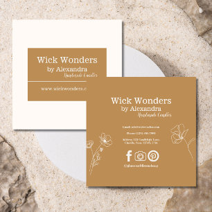 Carte De Visite Carré Fabrication de bougies minimalistes en or