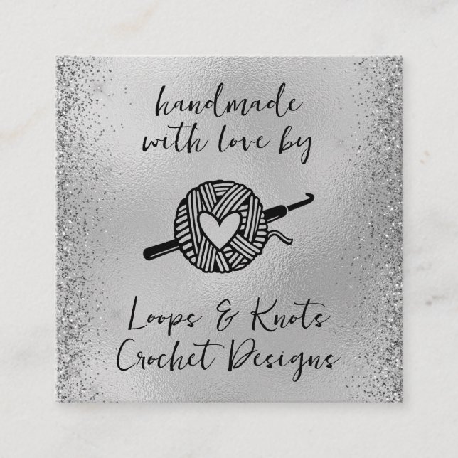 Carte De Visite Carré Fabriqué avec amour (Devant)