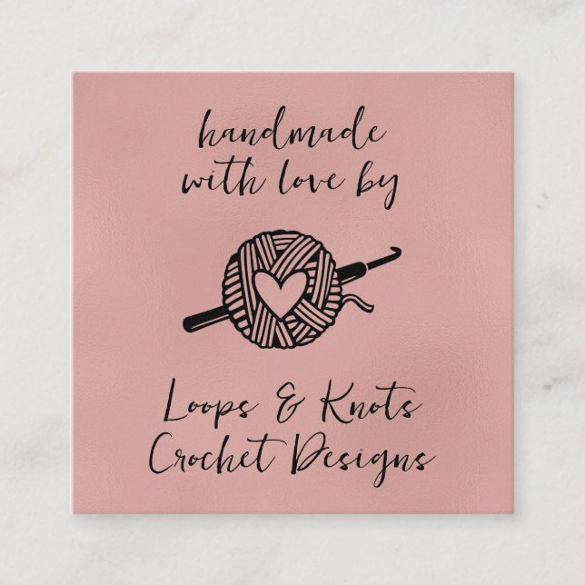 Carte De Visite Carré Fabriqué avec amour (Devant)