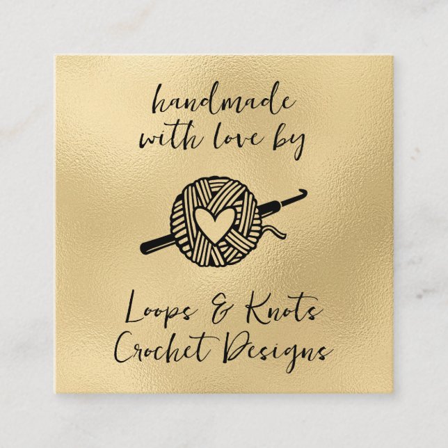 Carte De Visite Carré Fabriqué avec amour (Devant)