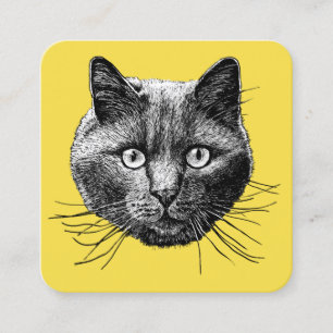Carte De Visite Carré Face de chat
