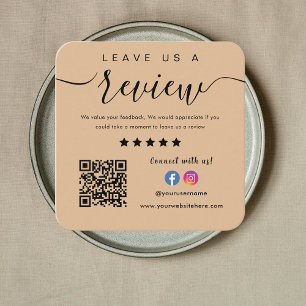 Carte De Visite Carré Facebook Instagram Qr Code Laissez-Nous Un Logo D'