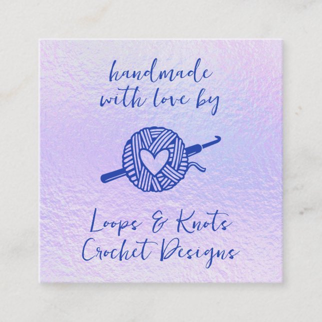 Carte De Visite Carré Fait à la main avec amour (Devant)
