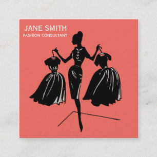 Carte De Visite Carré Fashion Consultant freelance professionnel moderne