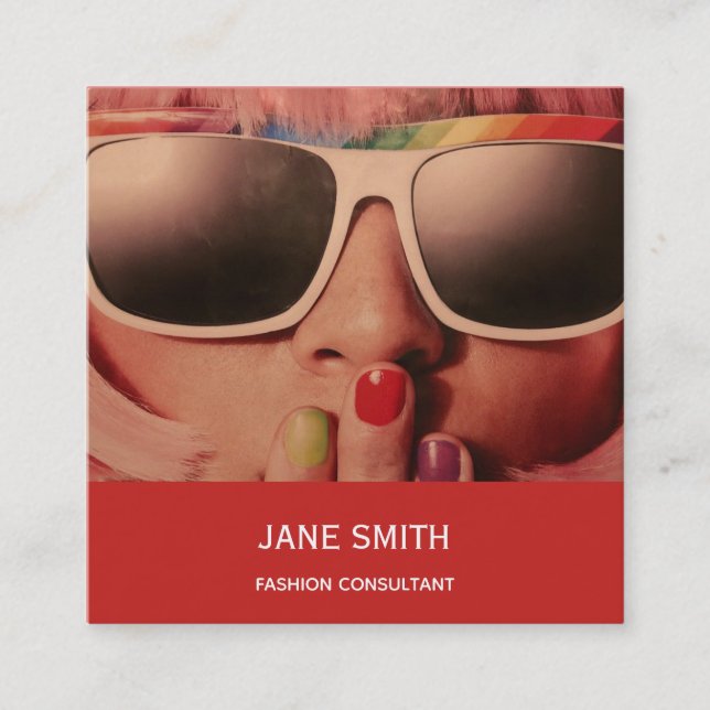 Carte De Visite Carré Fashion Consultant freelance professionnel moderne (Devant)