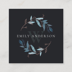 CARTE DE VISITE CARRÉ FAUNE BLACK ROSE BLEU INITIALE PROFESSIONNELLE DE 