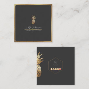 CARTE DE VISITE CARRÉ FAUX ANANAS DORÉS POUR FOND DIY