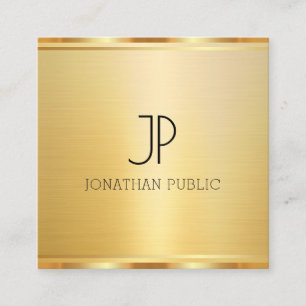 Carte De Visite Carré Faux Gold Modèle Élégant Moderne Professionnel