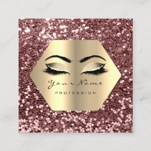 Carte De Visite Carré Faux Gold Parties scintillant maquillage Artist La