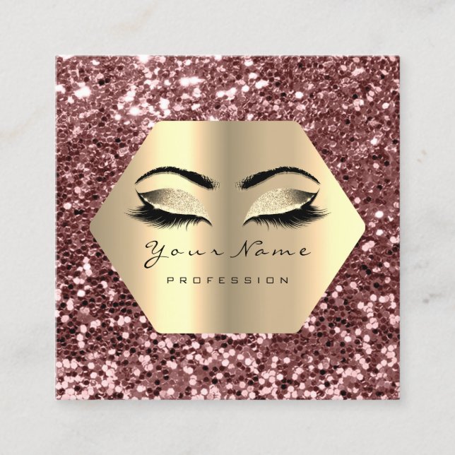 Carte De Visite Carré Faux Gold Parties scintillant maquillage Artist La (Devant)