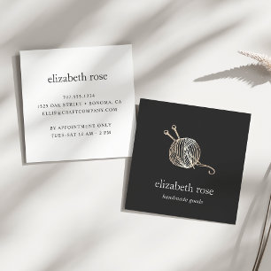 Carte De Visite Carré Faux Gold Yarn   Tricot Crochet Artisanat artisana