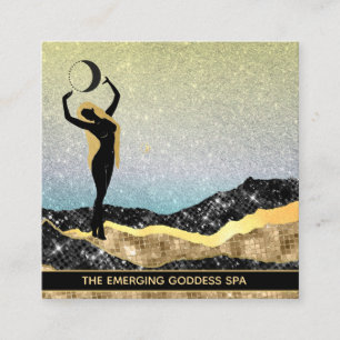 Carte De Visite Carré *~* Femme déesse Lune arc en ciel Pastel Parties 