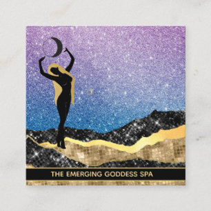 Carte De Visite Carré *~* Femme Déesse Ombre Moon Denim Parties scintill