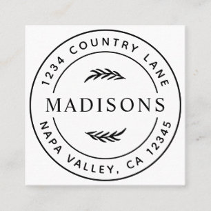 Carte De Visite Carré Feuilles botaniques modernes 