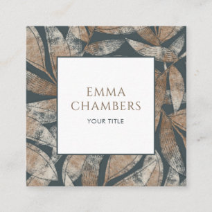 Carte De Visite Carré Feuilles de Earthy Boho
