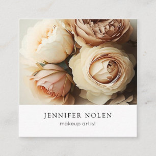 Carte De Visite Carré Feuilles tropicaux