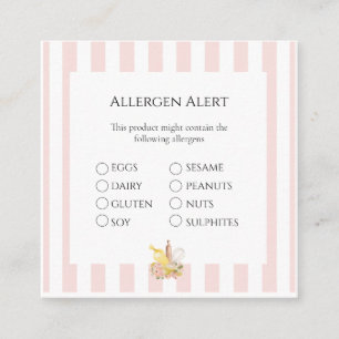 Carte De Visite Carré Fiche d'alerte sur les allergènes de sécurité alim