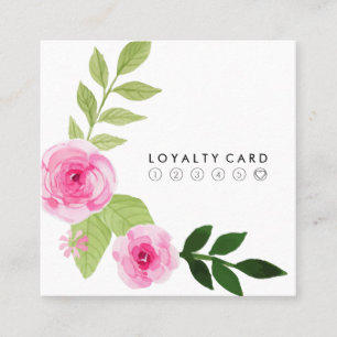 Carte De Visite Carré Fidélité chic moderne minimaliste florale