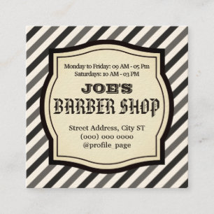 Carte De Visite Carré Fidélité des barbiers sans couleur Vintage