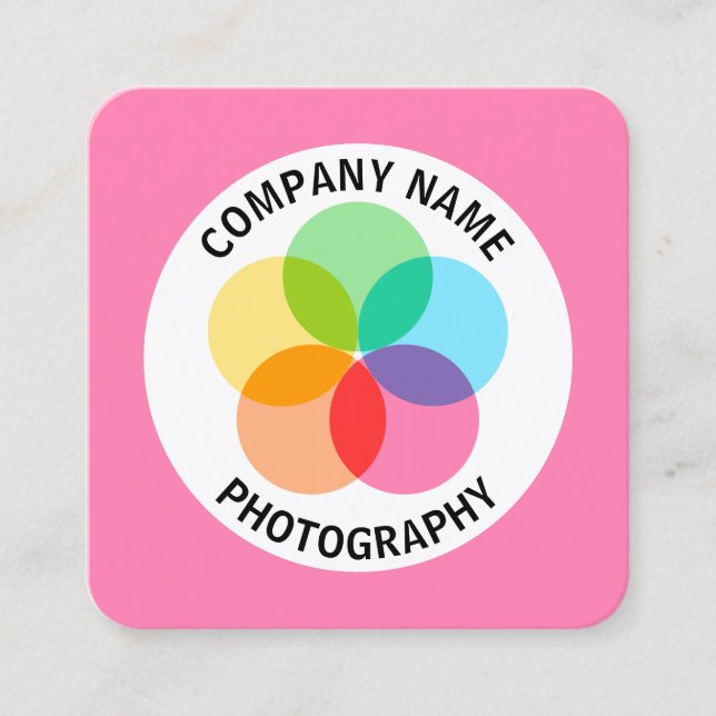 Carte De Visite Carré Filtre - Rose #FF7FB2 (Devant)