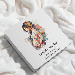 Carte De Visite Carré Fleur de la mère Doula Fille de la sage-femme Gros