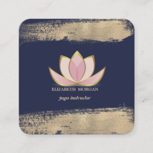 Carte De Visite Carré Fleur de Lotus Professionnelle Faux Coup de Pincea
