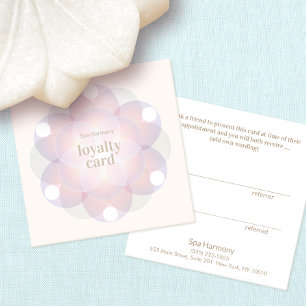 Carte De Visite Carré Fleur de vie Mandala Fidélité client 6 Punch