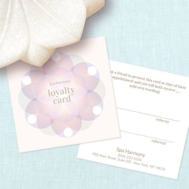 Carte De Visite Carré Fleur de vie Mandala Fidélité client 6 Punch (Créateur téléchargé)