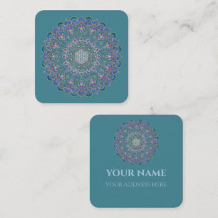 Carte De Visite Carré Fleur De Vie - Mandala India Style 1
