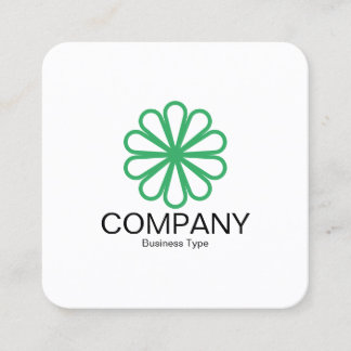 Carte De Visite Carré Fleur géométrique 07 - Blanc