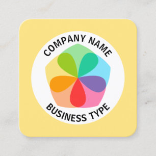 Carte De Visite Carré Fleur géométrique - Jaune pâle #FFE67F