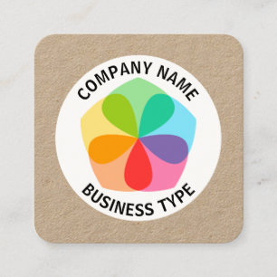 Carte De Visite Carré Fleur géométrique - Kraft