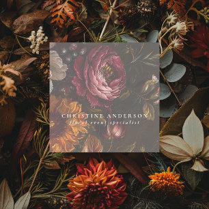 Carte De Visite Carré Fleuriste Boutique Fleurs Botaniques Élégantes