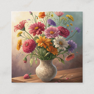 Carte De Visite Carré Fleurs dans le vase