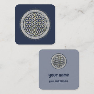 Carte De Visite Carré FLEURS DE VIE - Symbole de géométrie sacrée Art 1