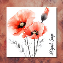 Floral de coquelicot d'aquarelle moderne