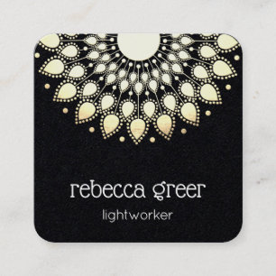 Carte De Visite Carré Floral Lotus Mandala Energy Healer