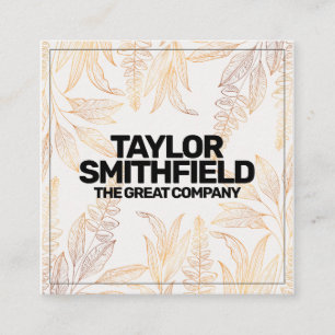 Carte De Visite Carré Floral vintage Gold Foil