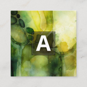 Carte De Visite Carré Flux Lumineux Aquarelle Abstraite