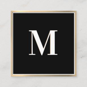 Carte De Visite Carré Fond dégradé or Monogramme