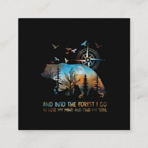 Carte De Visite Carré Forêt De Silhouette Pour Les Ours Et Les Amateurs
