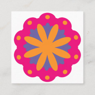 Carte De Visite Carré formes circulaires florales colorées